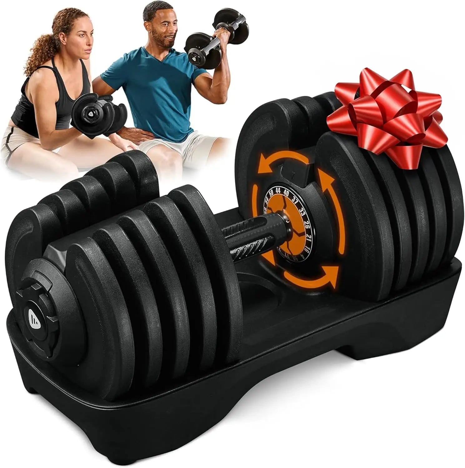 Adjustable Dumbbells 25lb Pair or 90lb Single, Quick-Select Hand Weights for Men/Women - Space Saving Home Gym Fitness Equipment