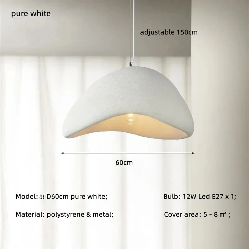 Nordic Wabi Sabi E27 Led Pendant Light Dining Room Simple Chandelier Lamp Cord Suspend Lamp for Restaurant Luminarias Fixtures