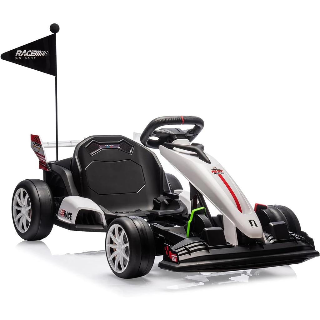 Electric Go Kart for Kids Electric Drift Kart Outdoor Race Toy 24V Ride On Toy Drifting Car with 2x200W Motors for 6+ Years Old