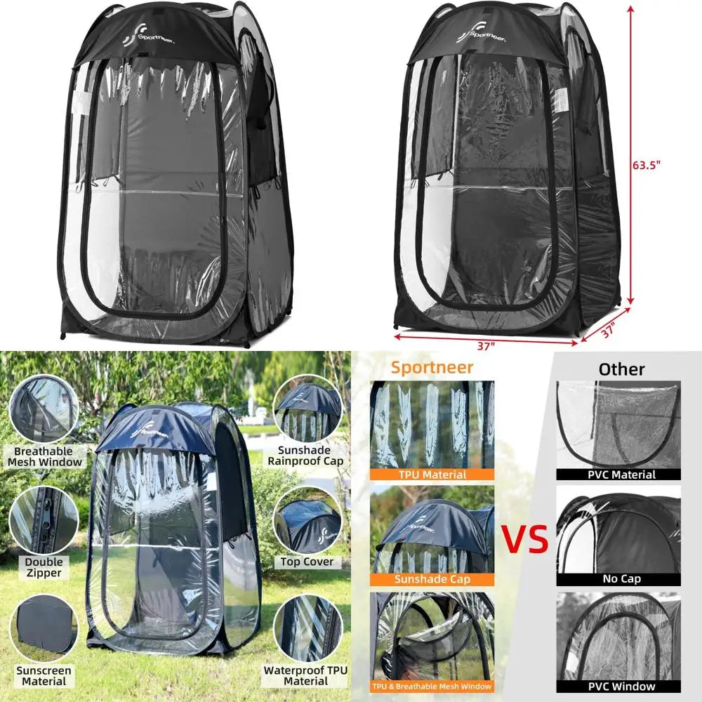 Compact 1-Person Pop-Up Shelter Tent with Enhanced Visibility for Cold Weather Outdoor Sports Activities - Lightweight and Porta