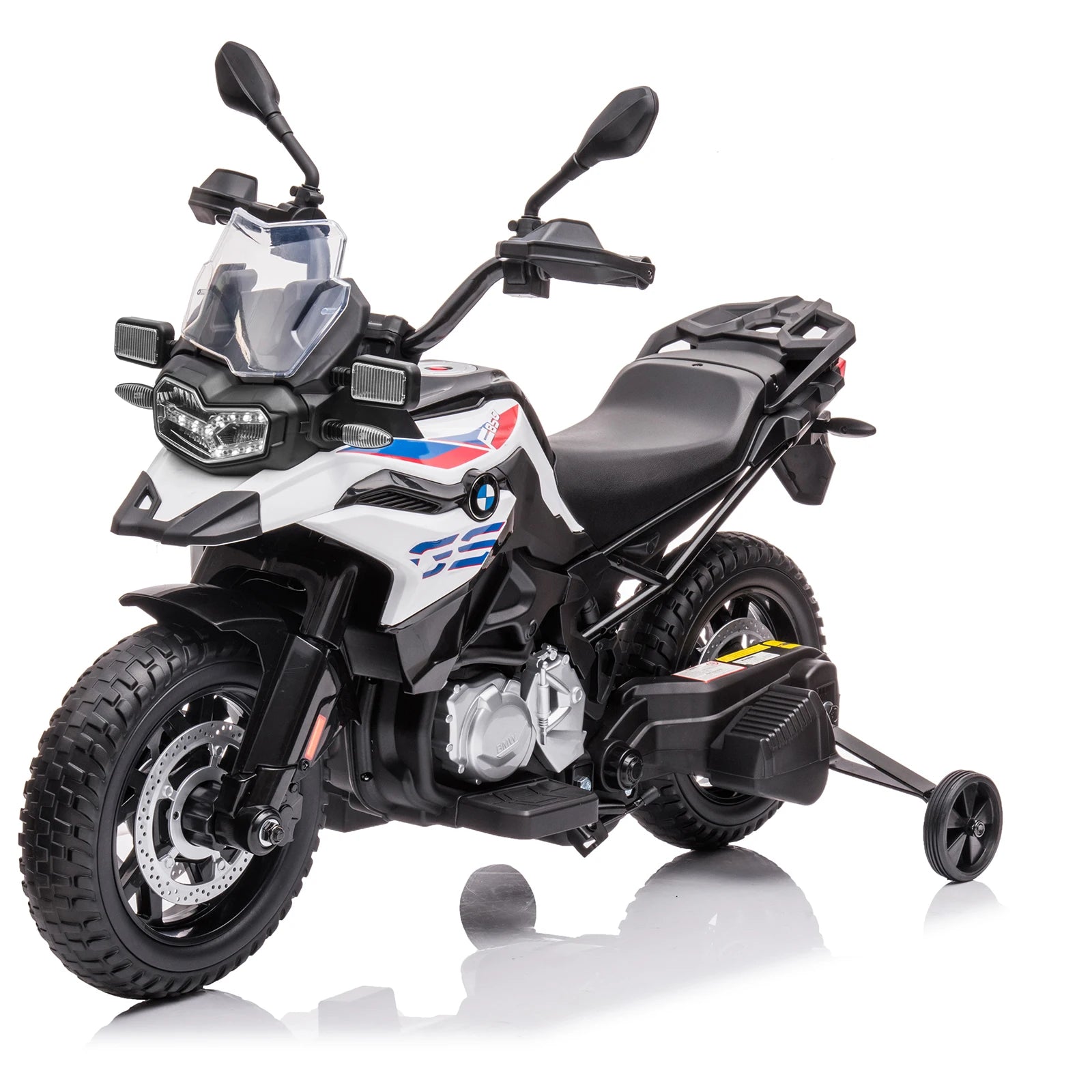 12V Kids Ride on Motorcycle Licensed BMW Motorbike with High/Low Variable Speed,Warning Lights,Training Wheels for Toddlers/Kids