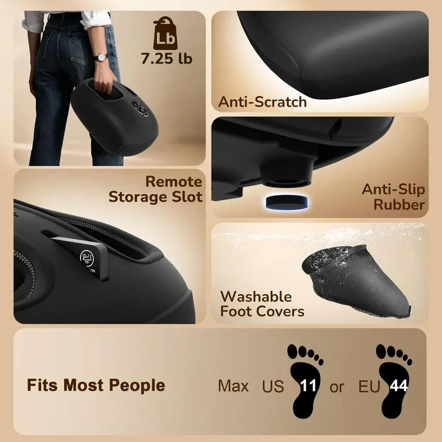 Foot Massager Machine with Heat Deep Kneading Foot Massager with Vibration amp Compression for Plantar Fasciitis amp Neuropathy