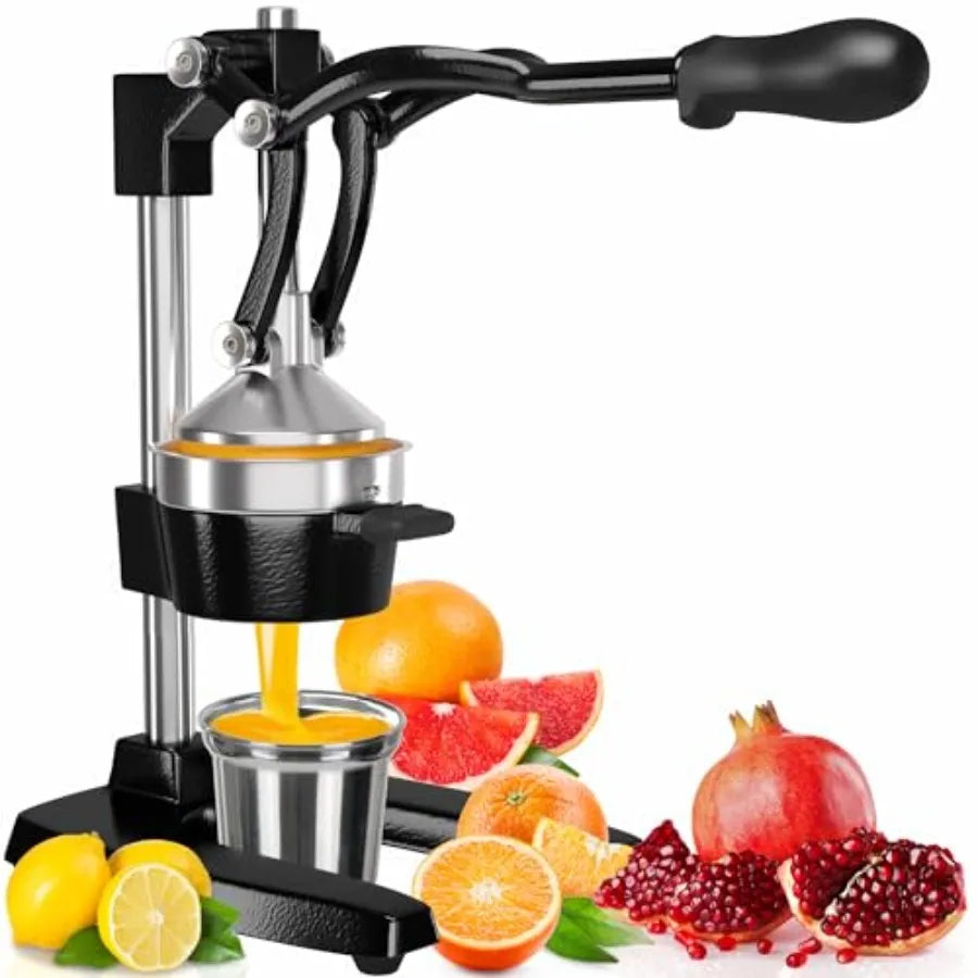 ExtraLarge Commercial Grade Manual Hand Press for Fresh Orange Juice Heavy Duty Countertop Citrus Juicer with Bonus Stainless S