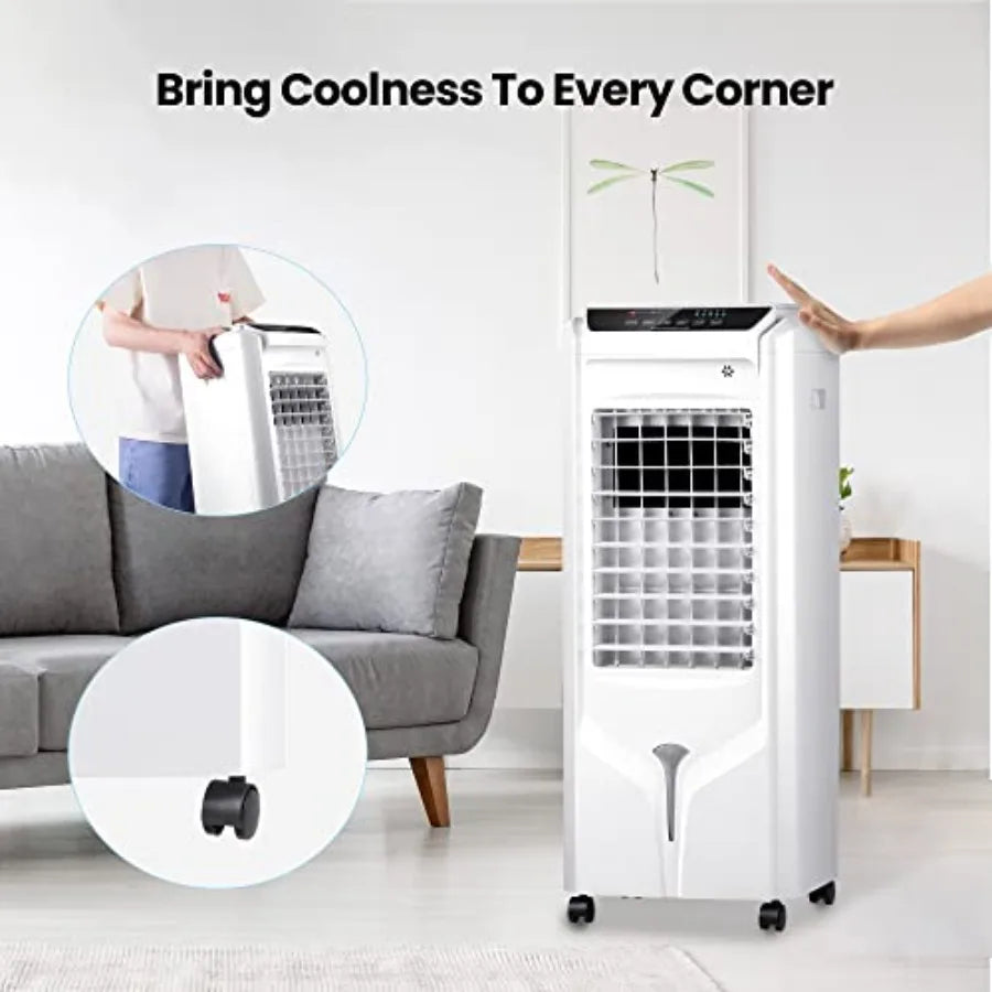 portable 3in1 evaporative air cooler windowless 4 mode 3 speed personal swamp cooler humidifying 4.2 gallon water tank remote 1