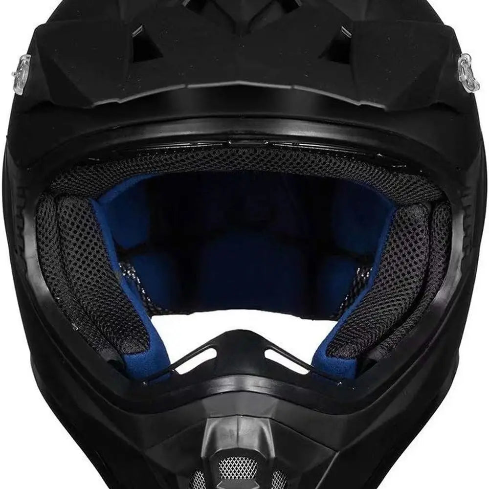 Full Face Dirt Bike Helmet - Adult Motocross, ATV, BMX, MX, Offroad, DOT Approved, Matte Black, X-Large