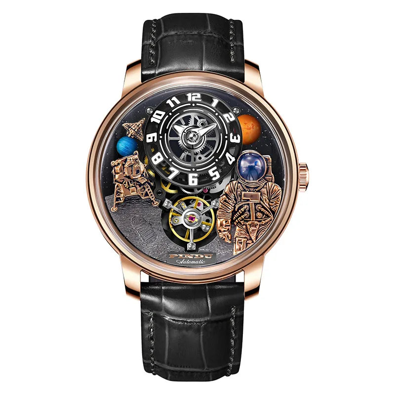 PINDU Design Men Wristwatches Top Brand Luxury Robot Astronaut Space Series Watch Men Sapphire Luminous Waterproof Watches