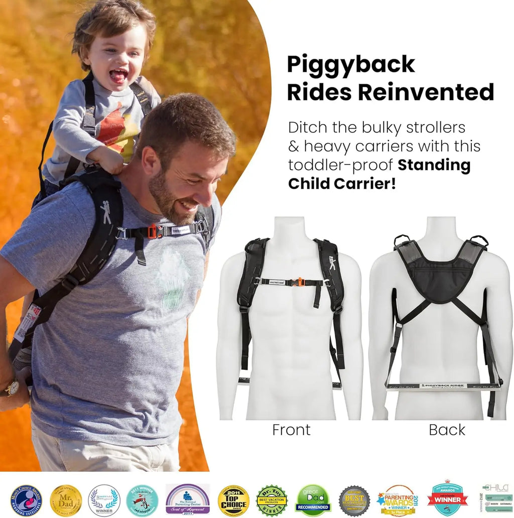Scout Standing Toddler Carrier Backpack - 2-Piece Bundle for Hiking & Travel with Secure Child Safety Harness Included - for Age