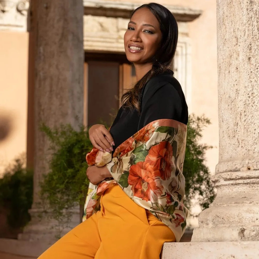 100% Silk Italian-Made Fashion Long Scarves for Women - Elegant Style Accessories