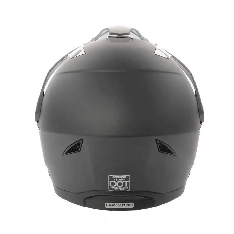 Dual Sport Off Road Motorcycle Full Face Helmet Dirt Bike ATV FlipUp Visor Model 23 Gray, Small