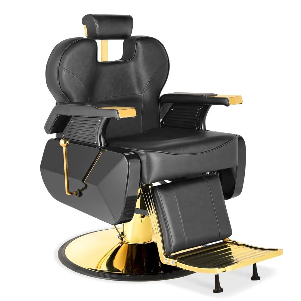 Barber Salon Hair Chair, Hydraulic Rolling 360° Swivel Barber Reclining Chairs for Barbershop, Heavy Duty Hairdresser Chair