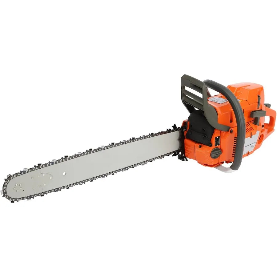 24in 72cc 2-Cycle Gasoline Powered Chainsaw 3.9kw Professional Chainsaw Set for Tree Wood Farm Garden Ranch Forest Cutting Dark