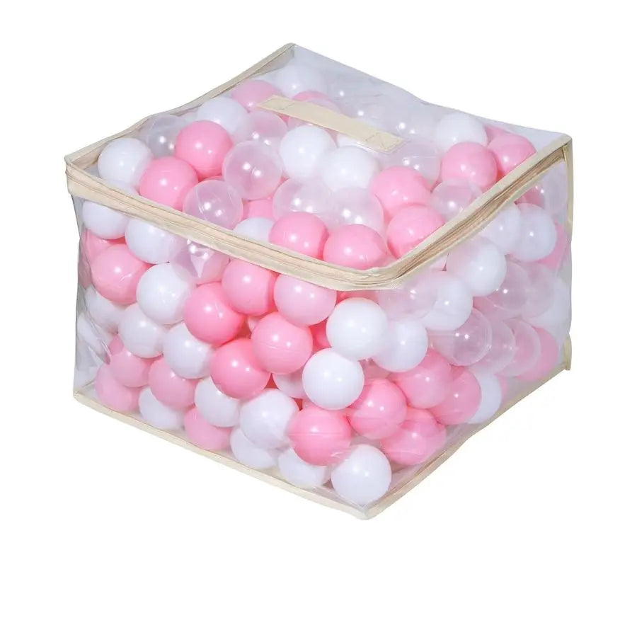 Pit Balls for Kids, Pool Toys Thicken Soft Plastic Balls for Ball Pit BPA Free Toddler Toyr White Clear and Pink 500pcs
