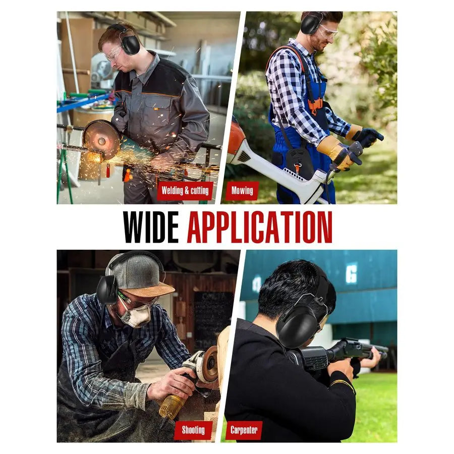 Pcs Hearing Protection Ear Muffs NRR 28dB Noise Reduction Headphones Shooting Ear Protection EarmuffsBlack