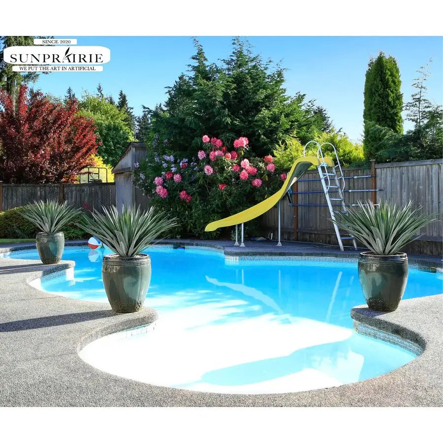 27 inches Tall Artificial Agave Plant in Black Pot with Real Stone Pebbles, 126 Realistic Leaves. Large Faux Plants Indoor and O