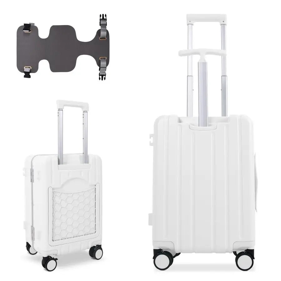 Inch Underseat Carry On Luggage with Wheels, TSA Approved Ride On Suitcase, Lightweight Kids Rolling Suitcase with Phone Holder,