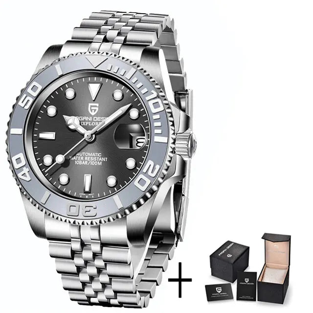 New PAGANI DESIGN 40mm Men's Wristwatch 100M Waterproof Mechanical Watches Ceramic bezel Sapphire Glass Automatic Men Watch 1651