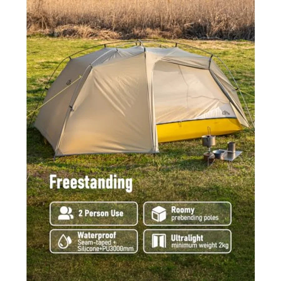 Ultralight 2 Person 3 Season Tent Waterproof for Outdoor Backpacking Camping Hiking Trekking Mountaineering