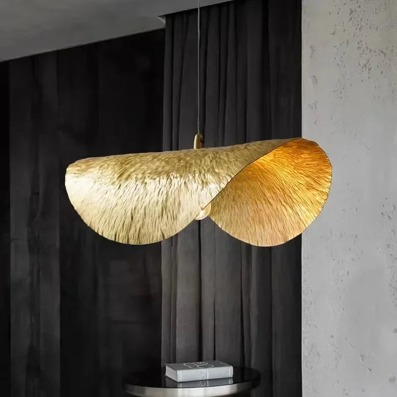 Nordic Gervasoni All Copper Pendant Lamp Creative Living Room Coffee Shop Dining Room Decoration Lotus Leaf Lamp
