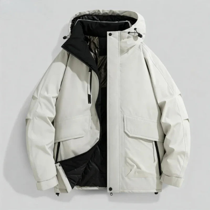 2025 Autumn/Winter New Thickened Fashion Versatile Warm Outdoor Windproof Waterproof Hooded Casual Jacket Cotton Jacket  for Men