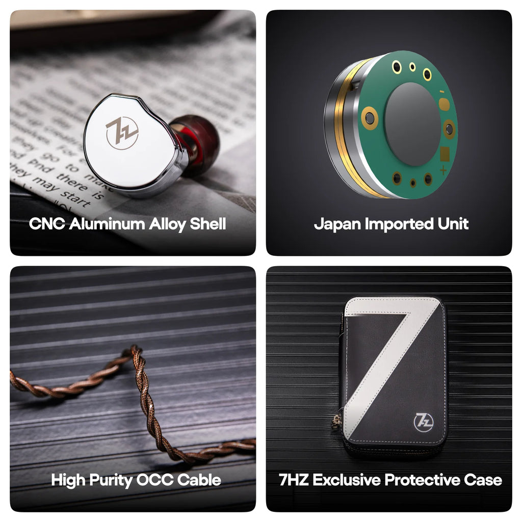 7Hz x Crinacle: Diablo/Divine Planar Magnetic Driver In-Ear Monitors with Premium Aluminum Shells & Detachable Cable