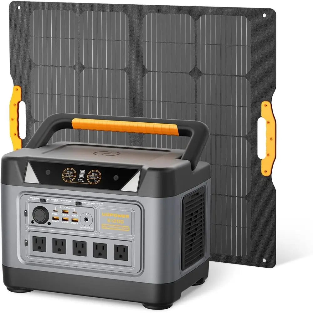S1200 1190Wh Solar Generator Kit | 1200W Power Station + 120W Solar Panel | Portable Power for Home Backup, RV & Outdoor