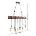 Modern 10-Light Square Chandelier Industrial Pendant Light with Adjustable Height for Dining Room Kitchen Island Bar