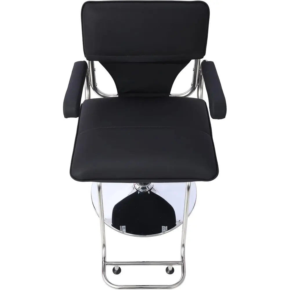 Portable Reclining Barber Chairs with Hydraulic Pump, Ideal for Home, Salon, and Spa Services in Black