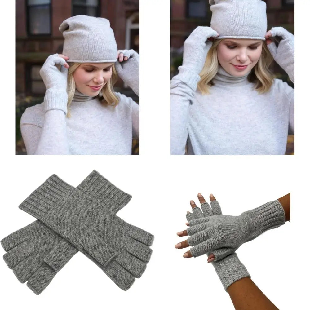 Pure Alashan 100% Cashmere Fingerless Gloves
