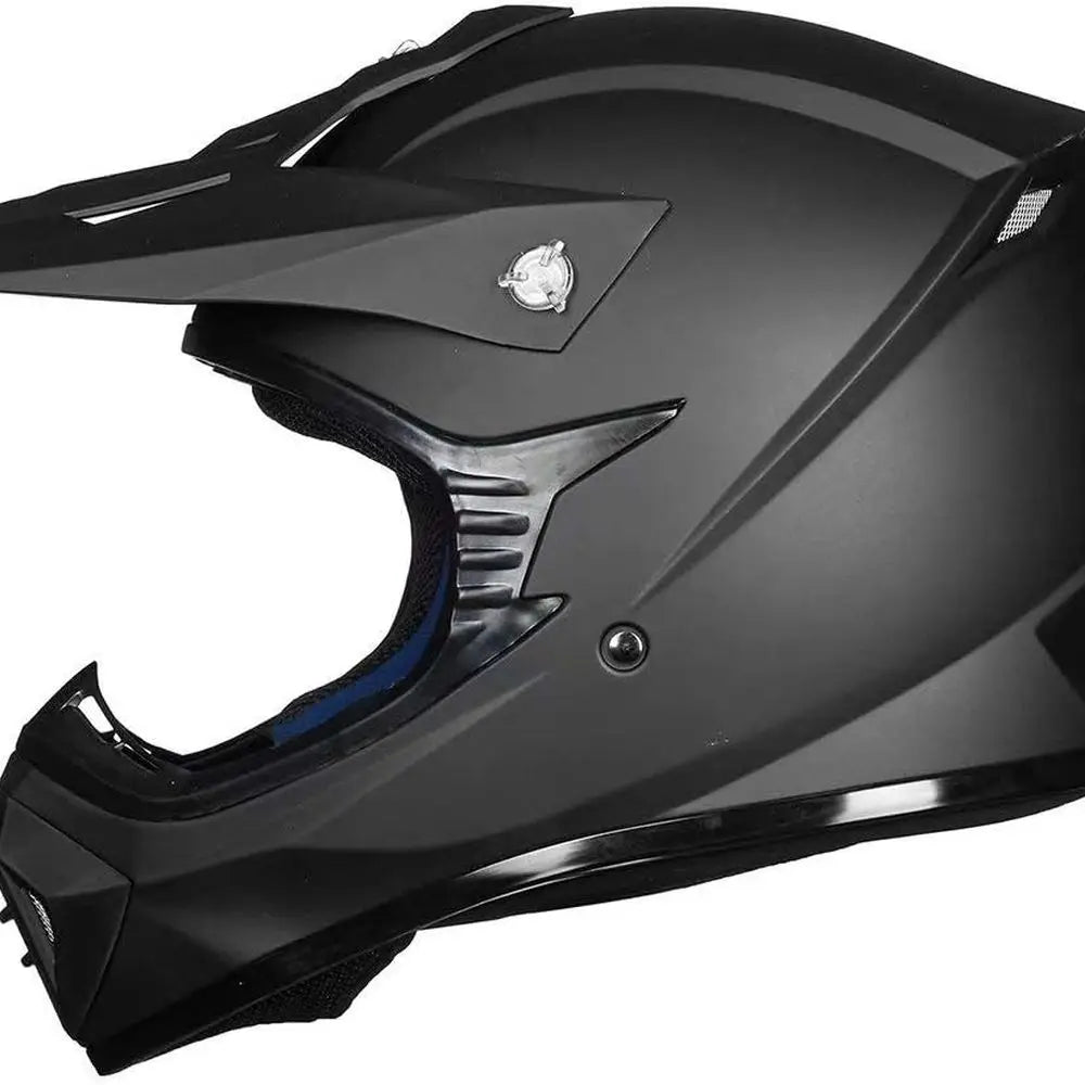 Full Face Dirt Bike Helmet - Adult Motocross, ATV, BMX, MX, Offroad, DOT Approved, Matte Black, X-Large