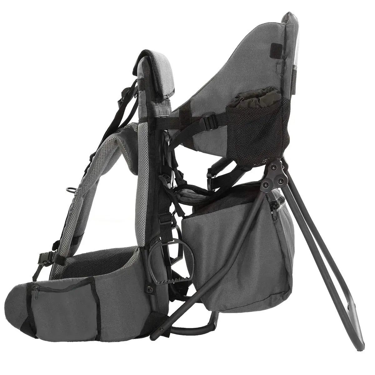 Baby Backpack Carrier, Grey, Toddler Hiking Backpack with Comfortable Seat, Adjustable Straps & Belt, Foldable Frame