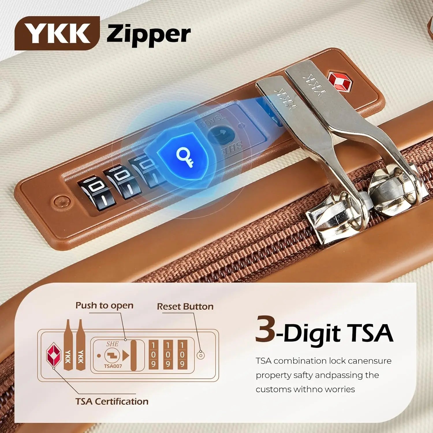 3-Piece Luggage Set PC+ABS Hardshell TSA Lock Spinner Wheels Lightweight Green Suitcase with YKK Zippers (20/24/28/DB/TB)