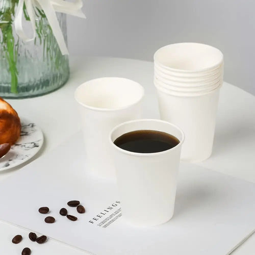 1000-Count 8oz Disposable White Paper Coffee Cups for Office Use