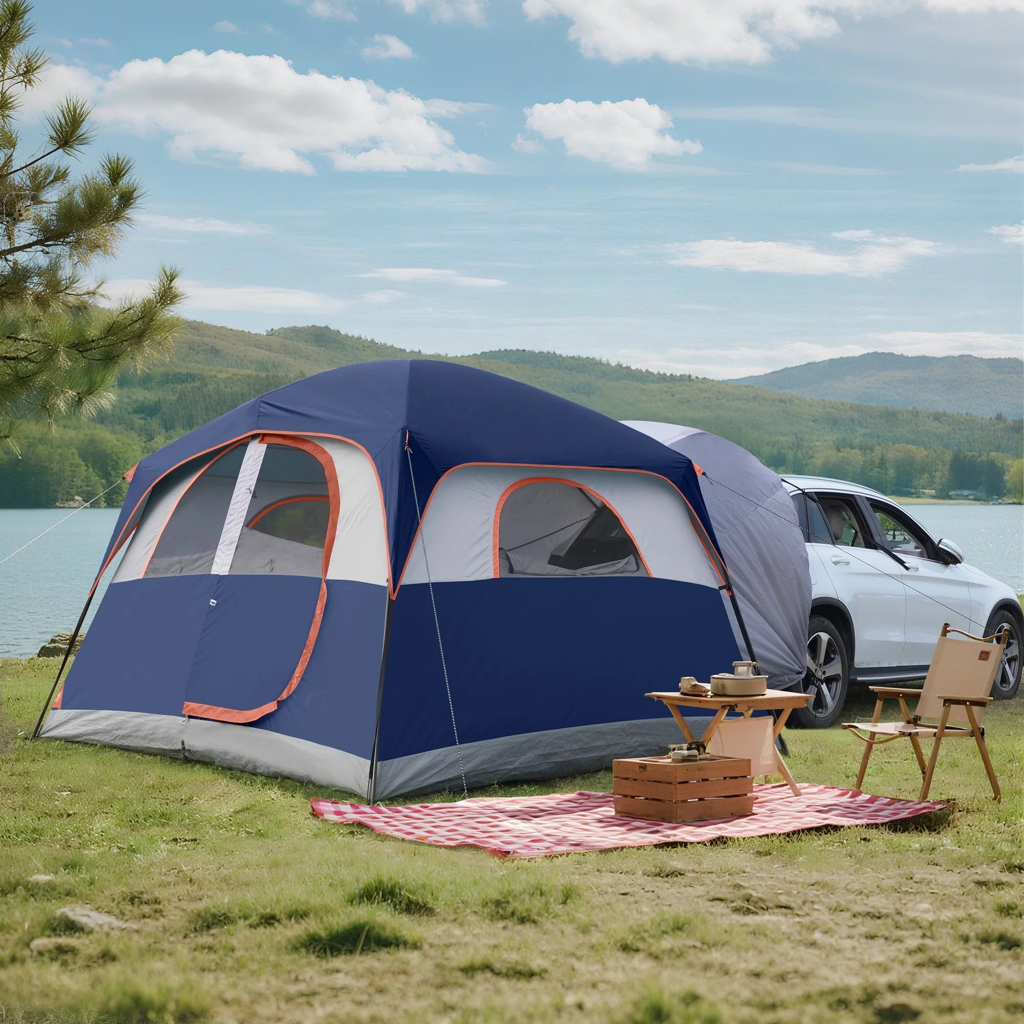 UNP SUV Tent for Camping, 6 Person Car Camping Tent, SUV Tailgate Tent for Outdoor