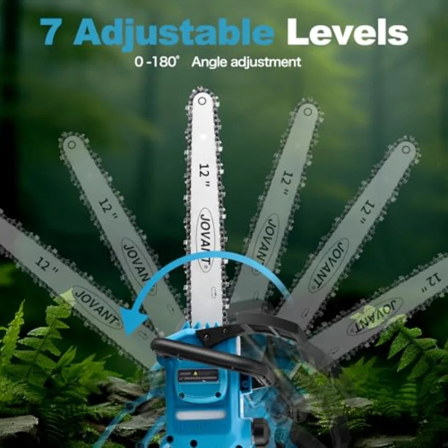 2IN1 Cordless 12 Inch Pole Saw and Mini Chainsaw with 1 Max 20V 6Ah Battery for Efficient Tree Trimming and Branch Cutting Up t