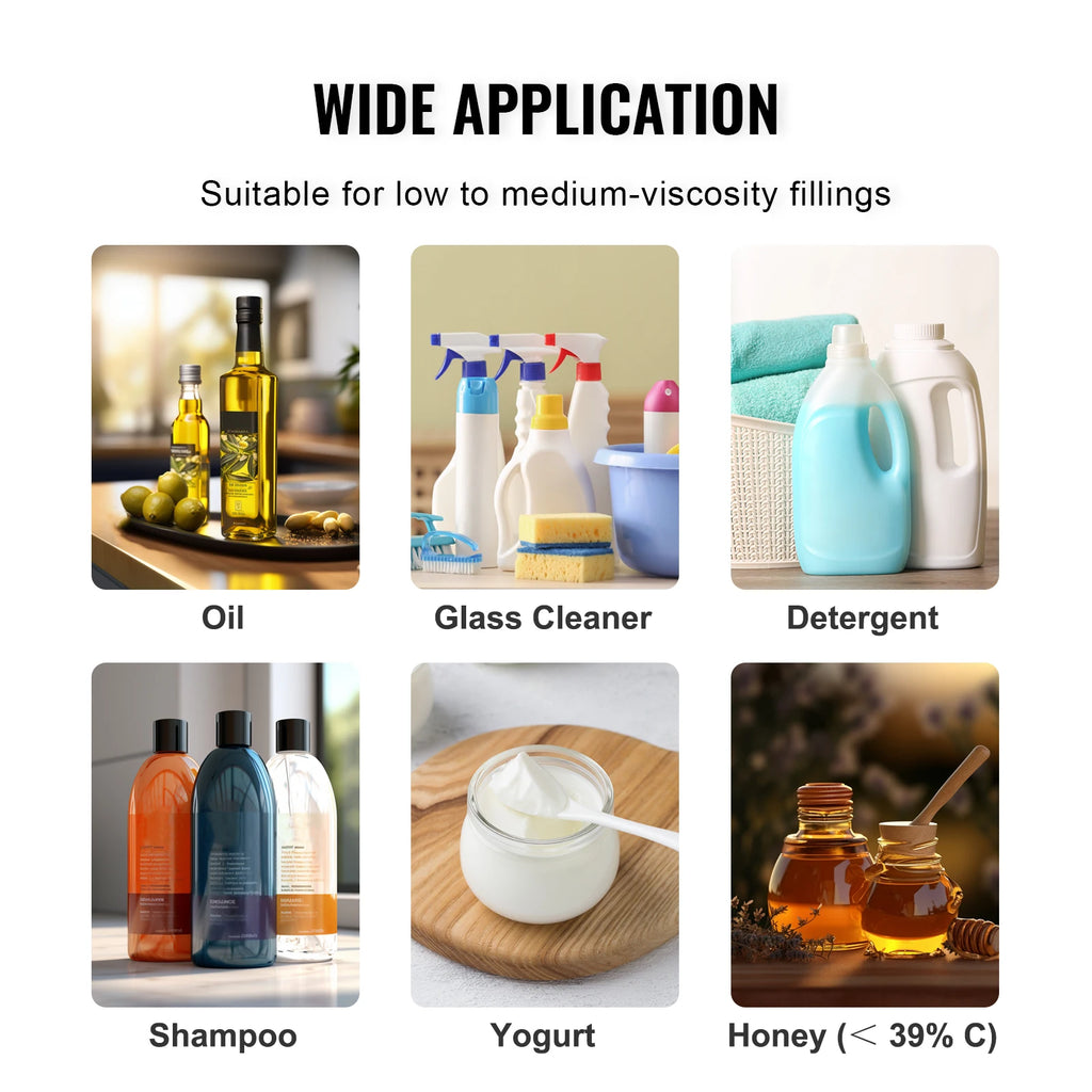 SucceBuy 30-15000g Liquid Filling Machine Automatic Bottle Water Filler with Diaphragm Pump Digital Control for Wine Beverage