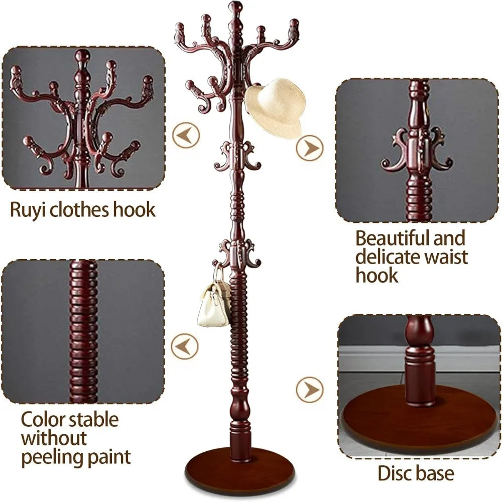 Standing Coat Rack  Tree Freestanding Wooden  Rack Modern  Racks Office  Stand for Hat Purse Corner Entryway