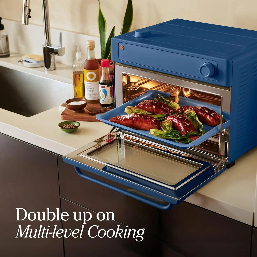 6-in-1 Air Fryer Toaster Oven with Steam Infusion, Non-toxic PFAS-Free, Blue Salt