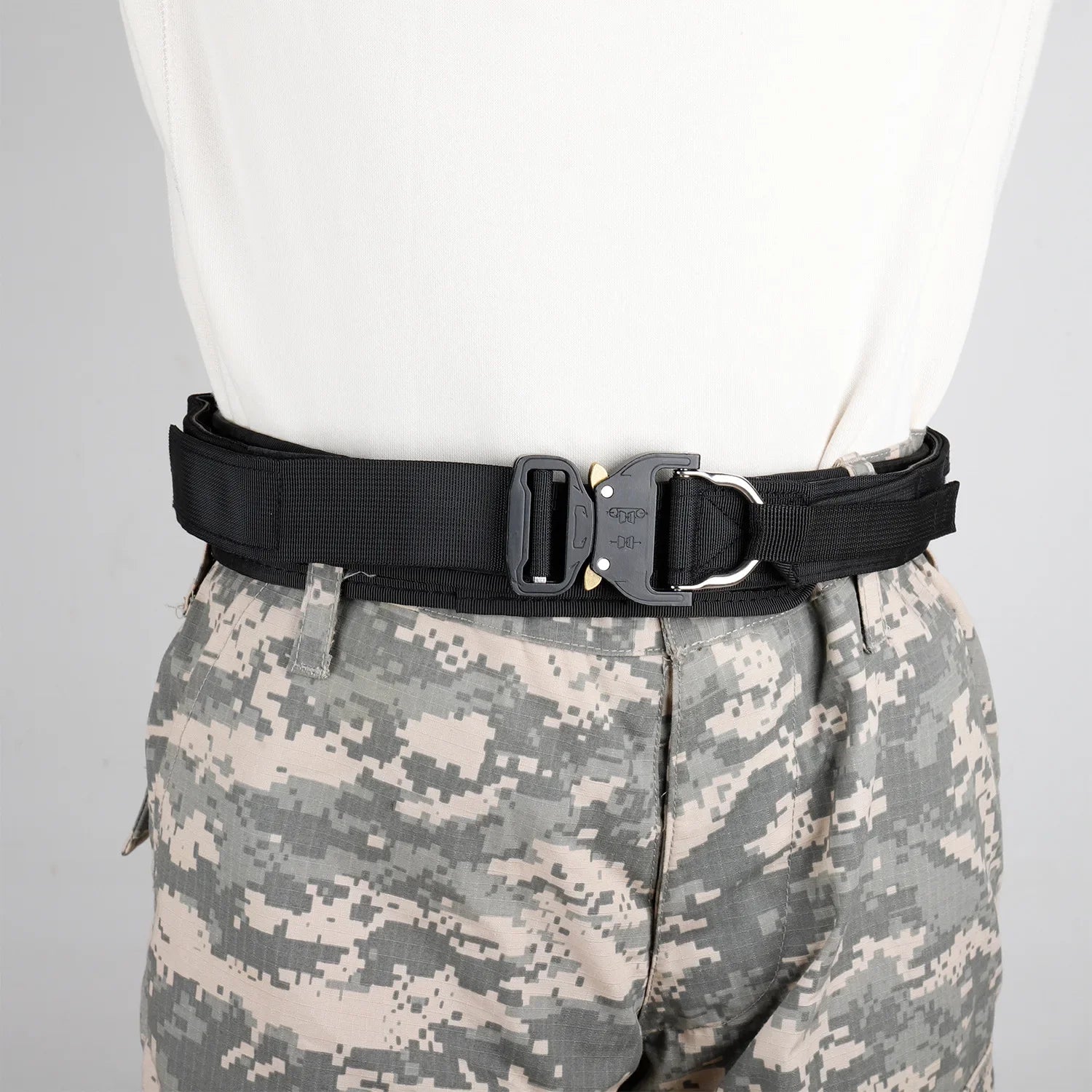 Thickened Outdoor Tactical Belt Double Layer Alloy Buckle Cobra Design for Military Fans Ideal for CS Games And Wilderness Activ