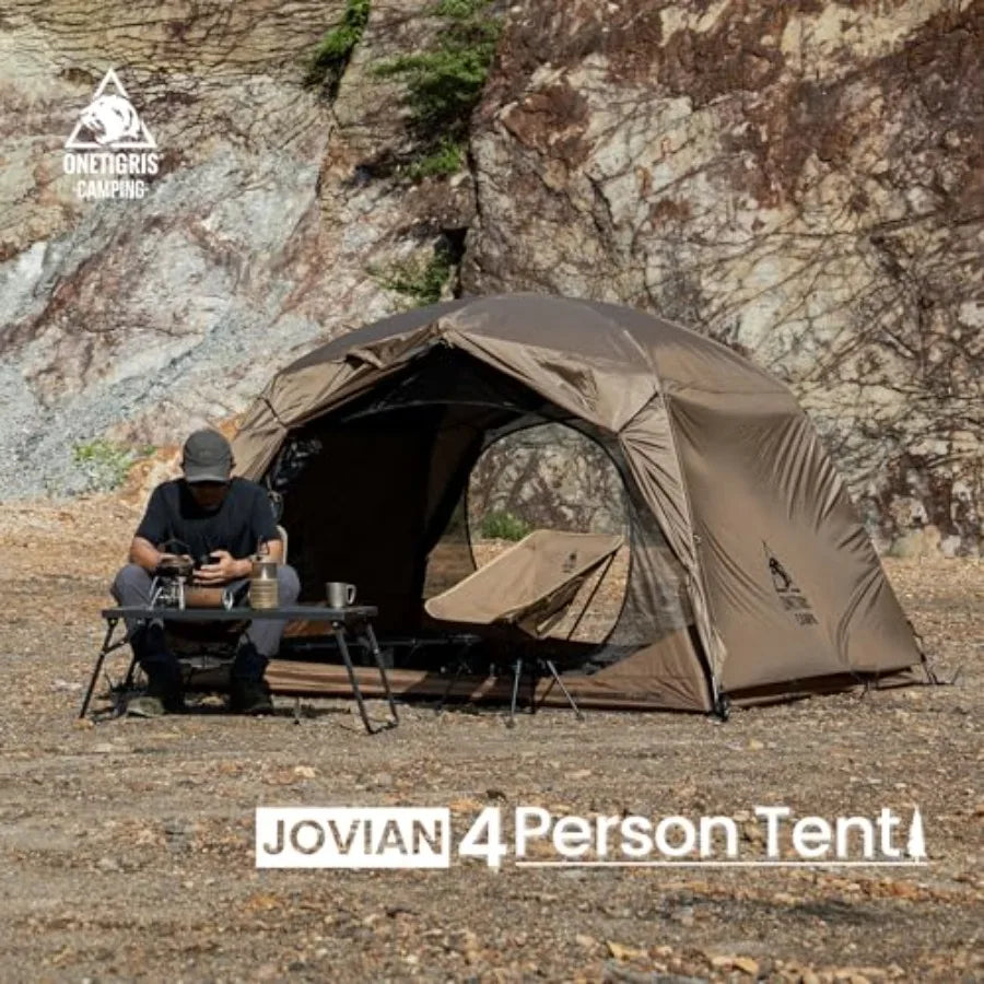 4 Person Camping Tent 3 Season Family Shelter Easy Setup Outdoor Backpacking with 2000mm Outer Rainfly 5000mm Bottom Wat