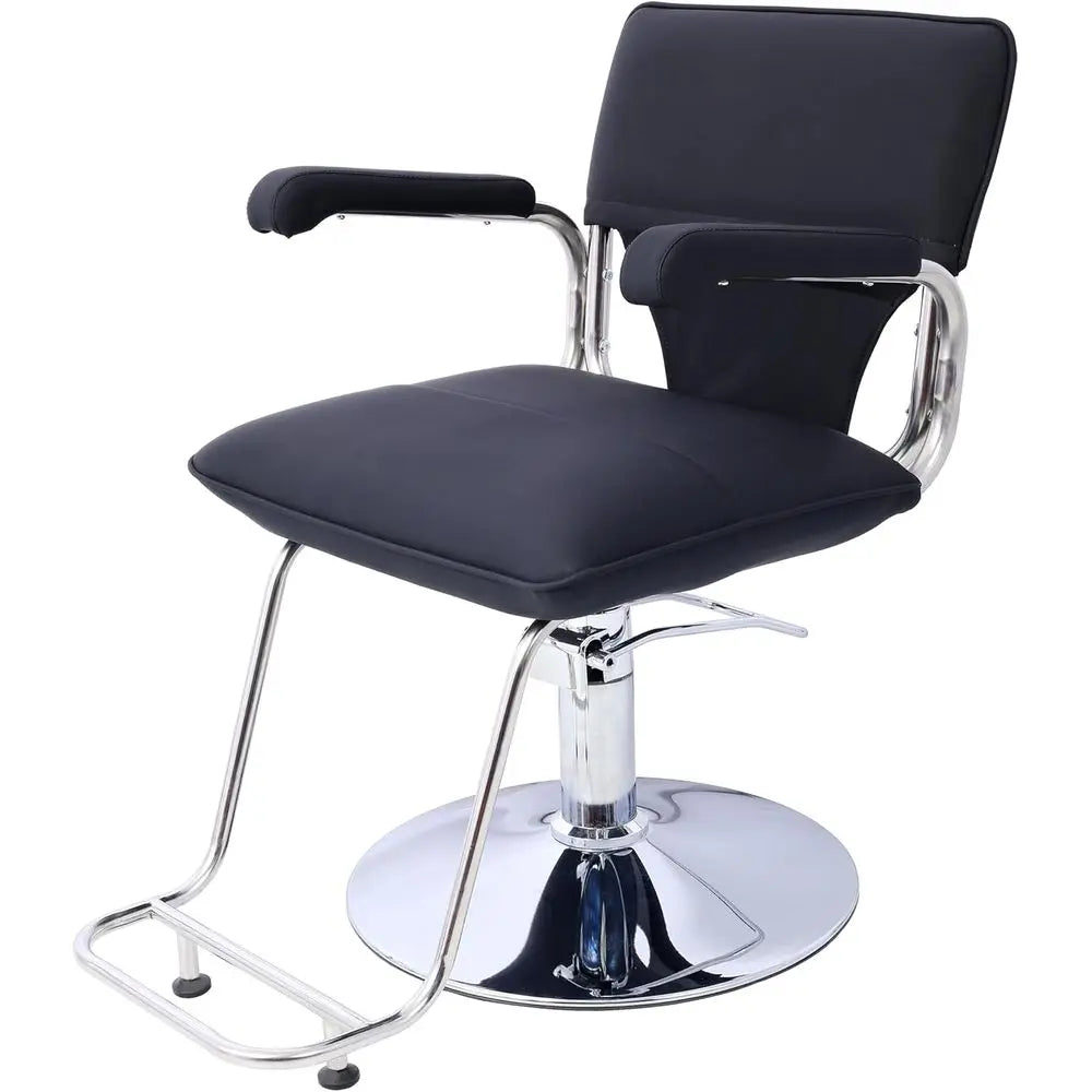 Portable Reclining Barber Chairs with Hydraulic Pump, Ideal for Home, Salon, and Spa Services in Black