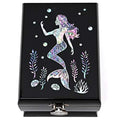 Jewelry Box Two Levels Removable Ring Tray Mermaid Black