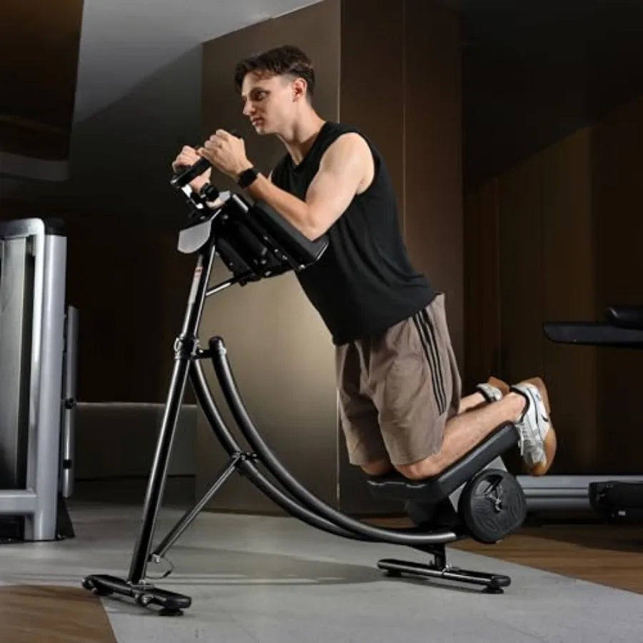 Deluxe Abdominal Crunch Coaster, Ab Machine, Foldable Abdominal Exercise Machine, 6 Pack ABS Workout Equipment for Home gym with