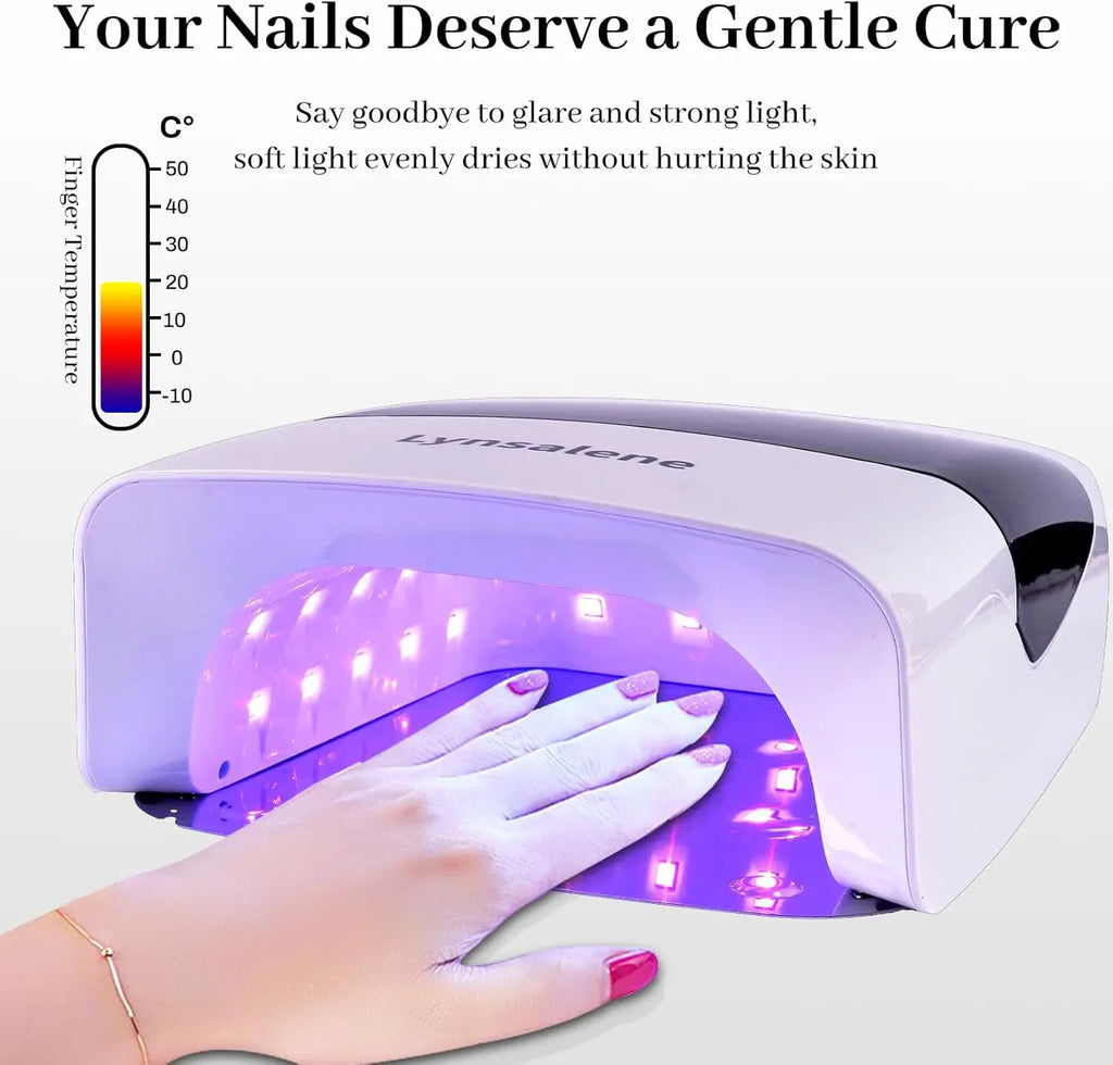 132W Rechargeable UV LED Nail Lamp with 4 Timers & LCD Screen for Gel Nails – Fast Curing, Salon & Home Use