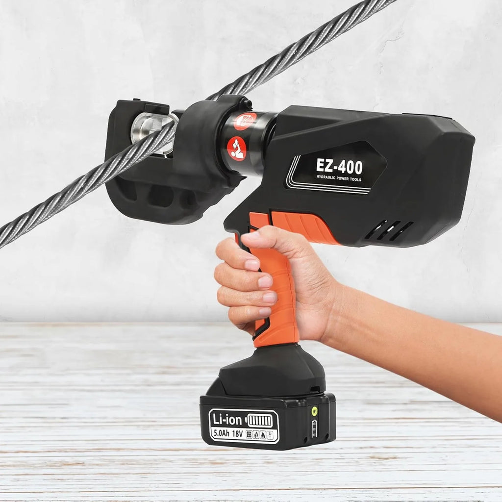 Electric Hydraulic Crimping Pliers EZ-400 Rechargeable Cable Lug Crimping Machine, Electric Hydraulic Pliers Crimping Tool Set