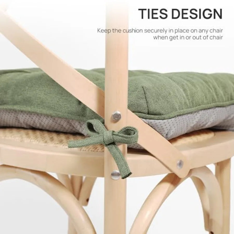 Memory Foam Chair Cushions Set of 4 Outdoor/Indoor Chair Pads for Dining Chairs 4 Pack Seat Cushions for Kitchen Dining Room Of