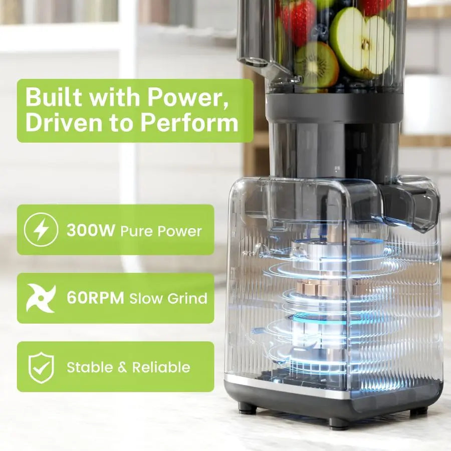 Juicer Machines with 5.4 Large Feed Chute, Cold Press Juicer for Whole Vegetables and Fruits, Stainless Steel Slow Masticating J