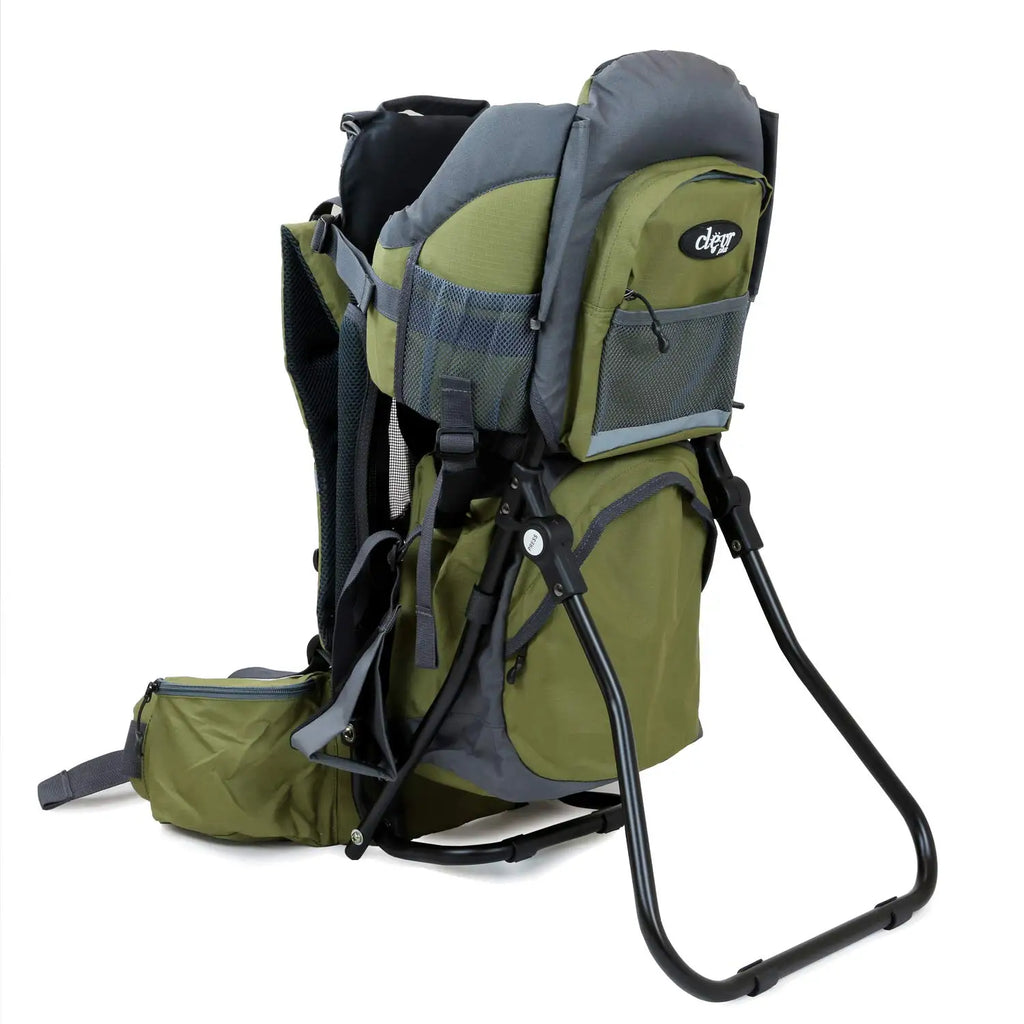 Canyonero Camping Baby Backpack Hiking Kid Toddler Child Carrier with Stand and Sun Shade Visor, Army Green