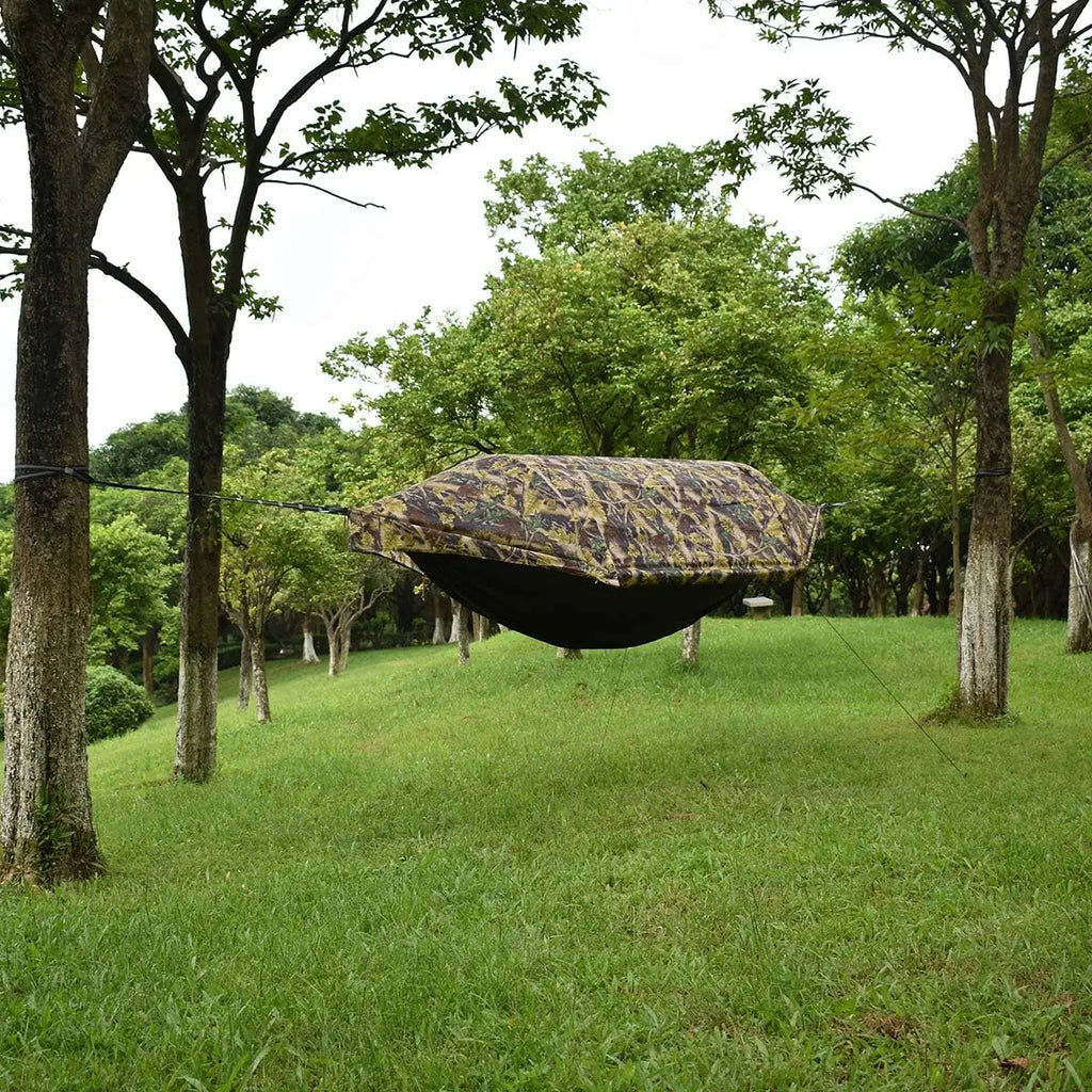 3-in-1 Camping Hammock with Mosquito Net and Rain Fly Cover, Supports 440lbs Load for Outdoor Adventures