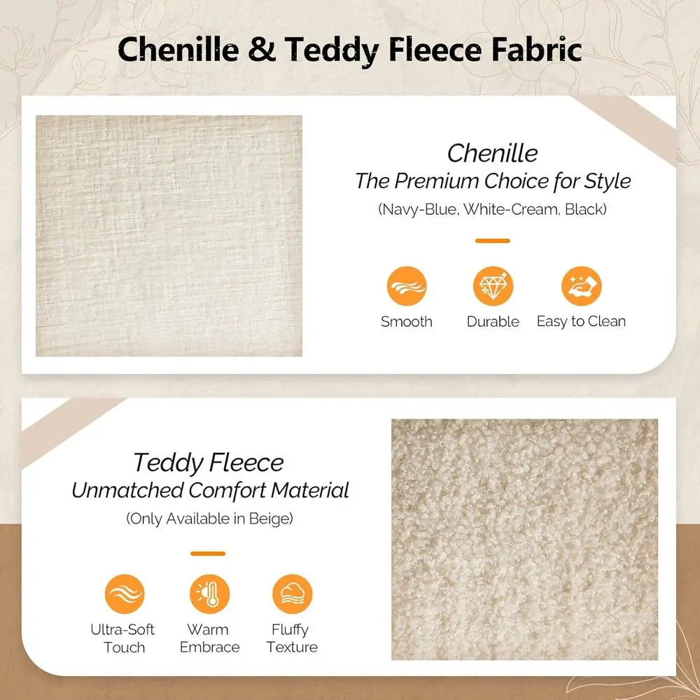 Luxurious Oversized Sofa with Ottoman, Cloud Comfort Chaise, and Sectional Sleeper Couch in Beige Teddy-Fleece