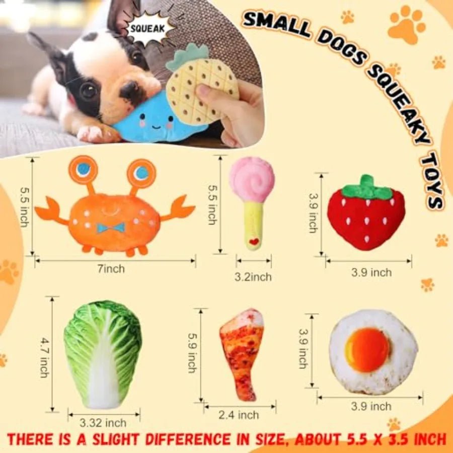 Small Squeaky Dog Toys Bulk for Puppy Small Dogs Pets Cute Plush Stuffed Dog Toys Bundle Soft Pet Toys for Chewing and
